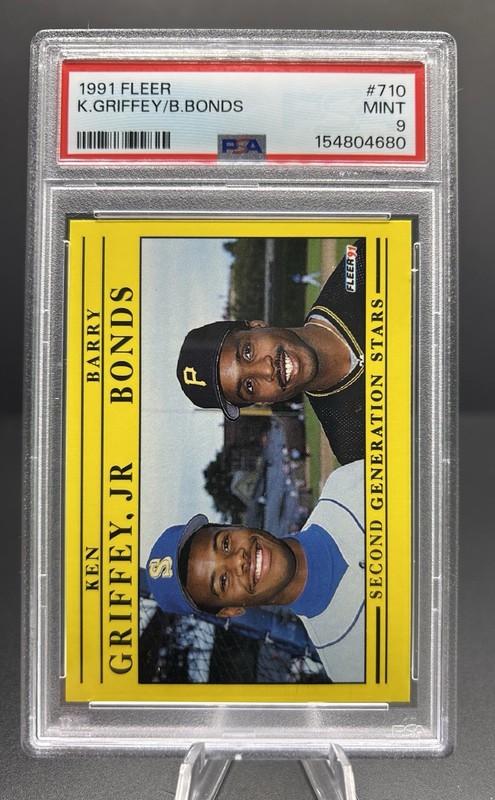 1991 Fleer - Ken Griffey Jr, Barry Bonds #710 PSA 9 MINT Beautiful Card view 2