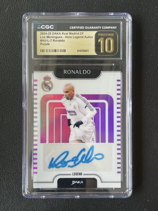 Ronaldo 2024-25 Daka Real Madrid Cf Holo Legend Autos Purple /05 CGC 10 Pristine