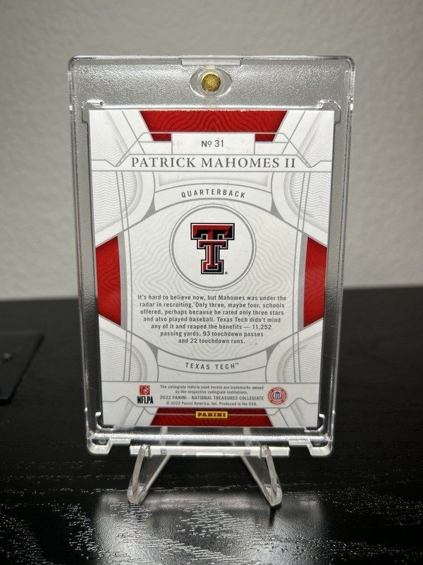 2022 Panini National Treasures Collegiate - Patrick Mahomes II #31 Blue /75 view 2