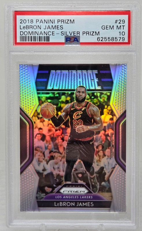 2018 Prizm Silver Refractor LeBRON JAMES CARD PSA 10 GEM MINT