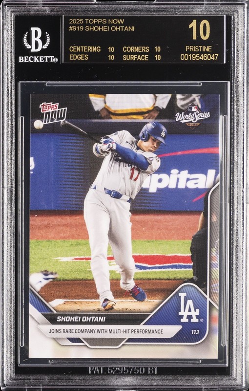 2025 TOPPS NOW #919 SHOHEI OHTANI BGS 10 BLACK LABEL