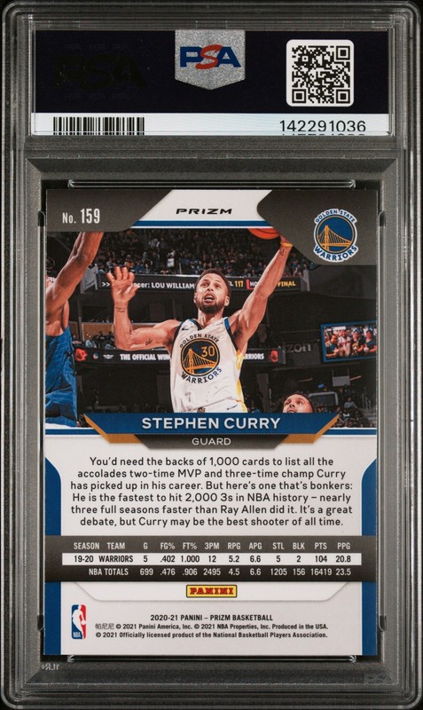 2020 PANINI PRIZM RUBY WAVE #159 STEPHEN CURRY PSA 10 view 2