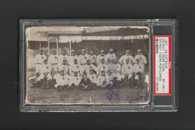Rare 1907 Detroit Tigers Dietsche Postcard ~ PSA Graded ~ TY COBB RC!   ~~ LOOK!