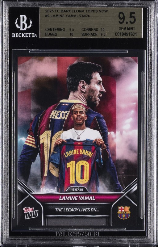 2025 FC BARCELONA TOPPS NOW #2 LAMINE YAMAL BGS 9.5