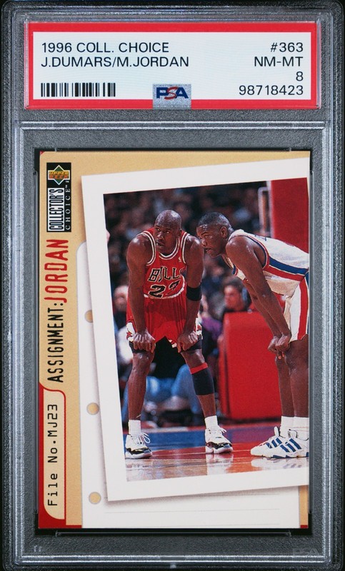 1996 Upper Deck Collector's Choice #363 JOE DUMARS/MICHAEL JORDAN PSA 8 NM-MT