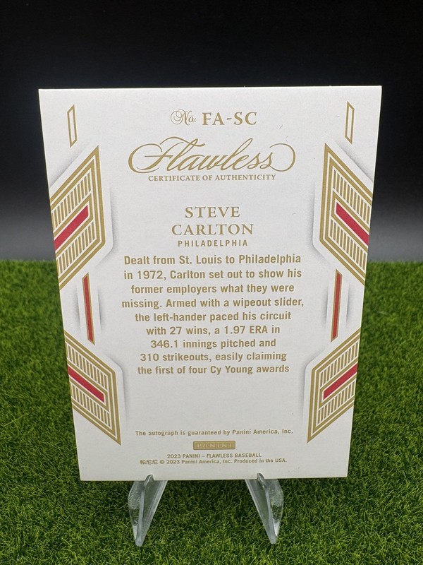 2023 Panini Flawless Steve Carlton Auto /25 Phillies view 2