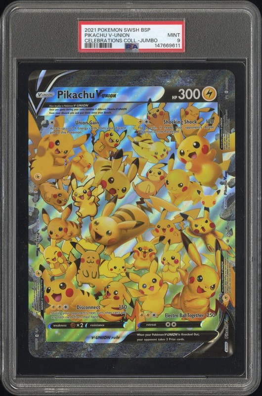 2021 POKEMON SWSH BLACK STAR PROMO PIKACHU V-UNION PSA 9