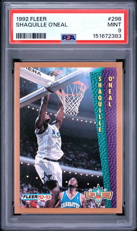 1992 FLEER #298 SHAQUILLE O'NEAL PSA 9