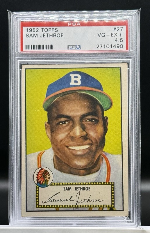 1952 Topps Baseball #27 Sam Jethroe (Red Back) PSA 4.5