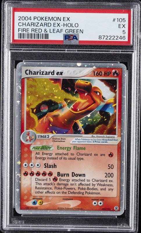 2004 POKEMON EX FIRE RED & LEAF GREEN #105 CHARIZARD EX-HOLO PSA 5