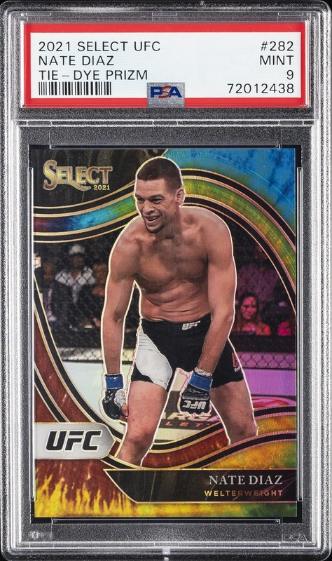 2021 PANINI SELECT UFC TIE-DYE PRIZM #282 NATE DIAZ 13/25 PSA 9