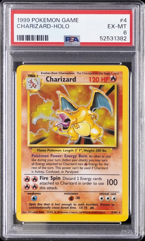 1999 POKEMON GAME #4 CHARIZARD-HOLO PSA 6