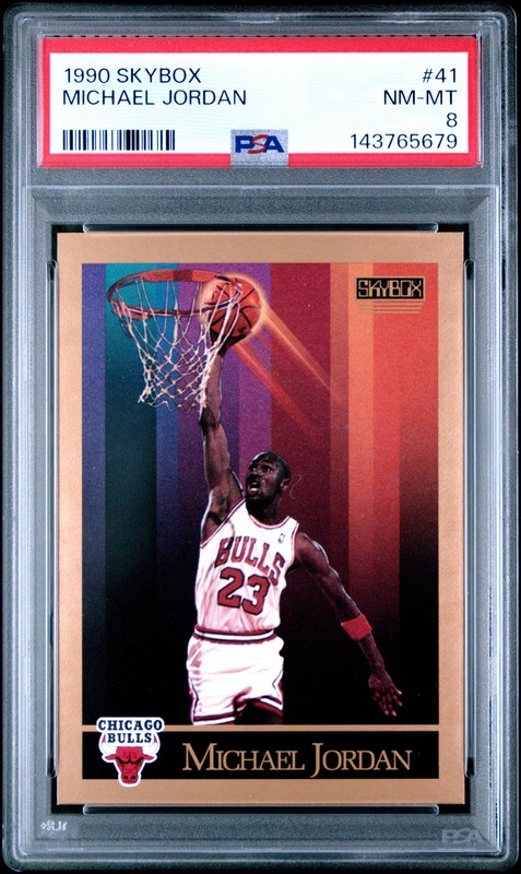 1990 SKYBOX #41 MICHAEL JORDAN PSA 8