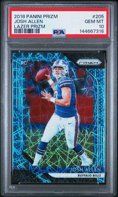 2018 PANINI PRIZM LAZER PRIZM #205 JOSH ALLEN ROOKIE RC PSA 10