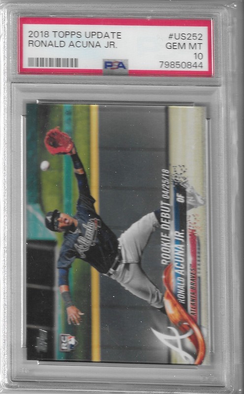 2018 Topps Ronald Acuna US252 (PSA Graded 10 Gem mint)