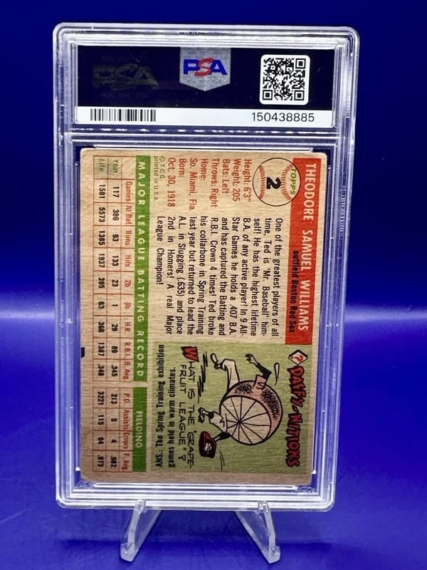 1955 Topps - Ted Williams #2 PSA 2  ** FREE SHIPPING** view 2