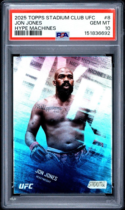 2025 TOPPS STADIUM CLUB UFC HYPE MACHINES #8 JON JONES PSA 10