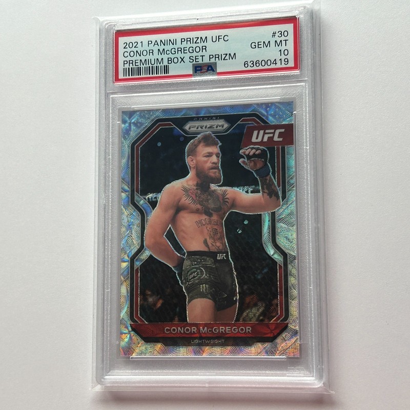 Conor McGregor 2021 Panini Prizm UFC Premium Scope Prizm Card 47/99 #30 PSA 10
