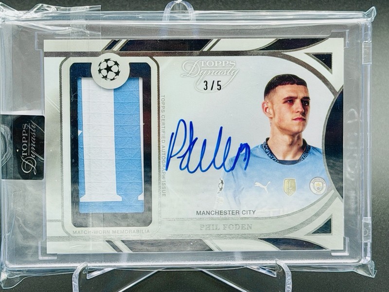 2024-25 Topps Dynasty UCC UCL Phil Foden /5 Black Game Used On Card Auto Sealed