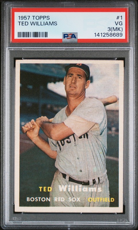 1957 TOPPS #1 TED WILLIAMS PSA 3