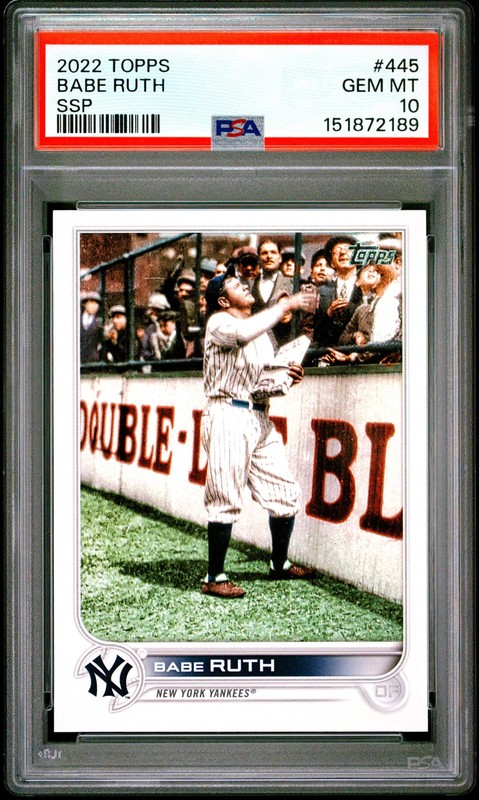 2022 TOPPS SERIES 2-SSP #445 BABE RUTH PSA 10