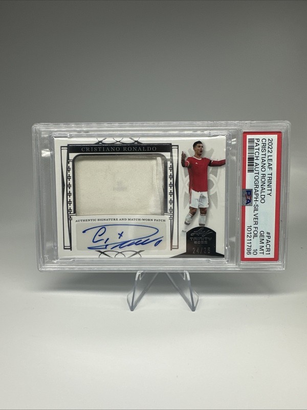 2022 LEAF TRINITY #PACR1 CRISTIANO RONALDO PATCH SIGNED AUTO  24/25 PSA 10