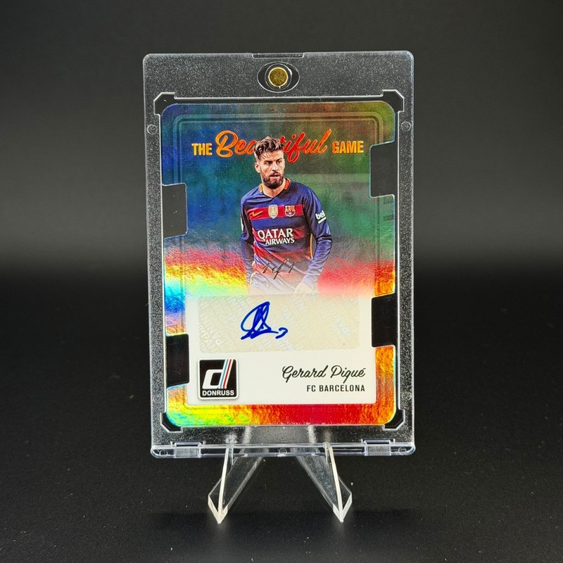 2016-2017 Panini Donruss Soccer Gerard Pique 1/1 THE BEAUTIFUL GAME AUTO #BG-GP view 2
