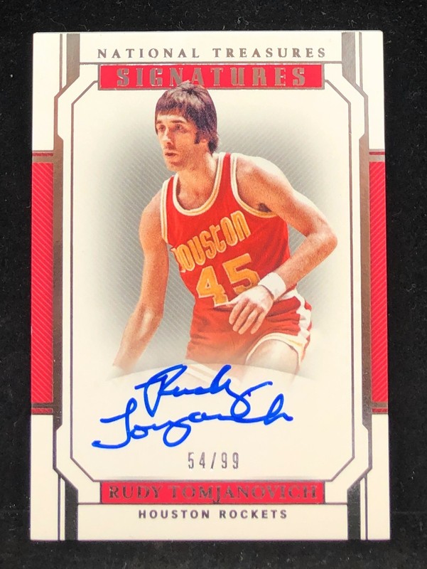 2018-19 Rudy Tomjanovich Panini National Treasures Auto /99 #SG-RTJ HOF