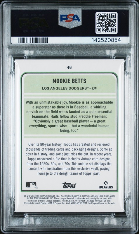 2023 TOPPS BROOKLYN COLLECTION BLUE #46 MOOKIE BETTS 17/40 PSA 9 view 2