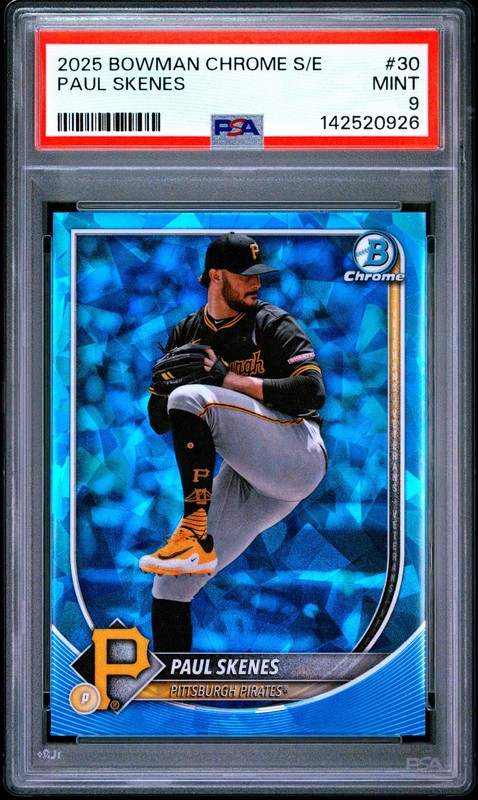 2025 BOWMAN CHROME SAPPHIRE EDITION #30 PAUL SKENES PSA 9