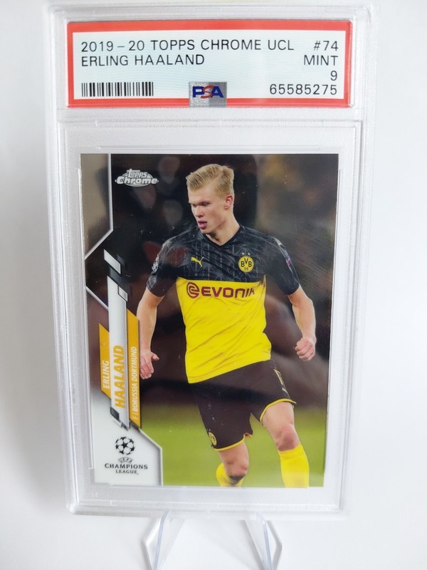 2019-20 Topps Chrome UCL Erling Haaland #74 (RC) Rookie - PSA 9