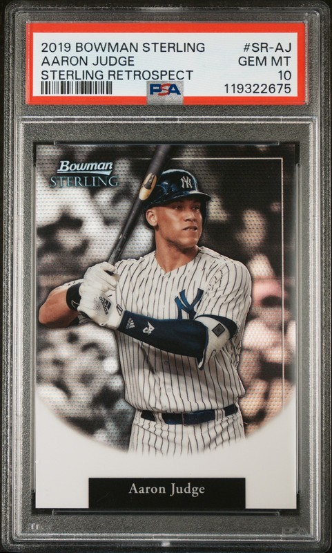 2019 BOWMAN STERLING RETROSPECT #SR-AJ AARON JUDGE 75/99 PSA 10