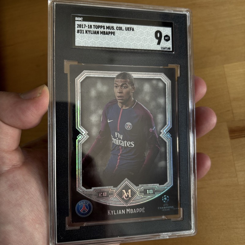 2017-18 Topps Museum Collection Kylian Mbappe Mbappé #31 SGC 9 Rookie Refractor