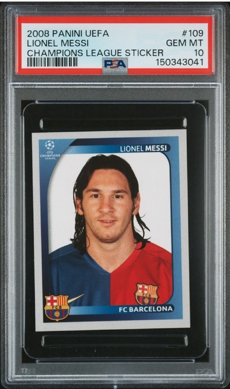 2008-09 Panini UEFA Champions League #109 Lionel Messi PSA 10 Gem Mt Pop 25