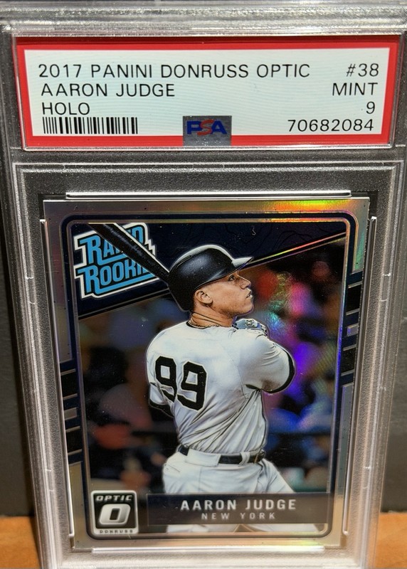 HOLO PSA 9 2017 AARON JUDGE RC DONRUSS OPTIC #38 view 2
