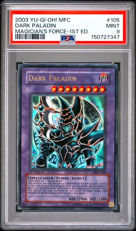 2003 YU-GI-OH! MFC-MAGICIAN'S FORCE 1ST EDITION #105 DARK PALADIN PSA 9