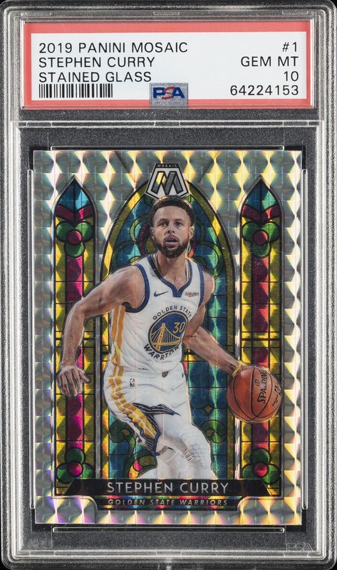 2019 PANINI MOSAIC STAINED GLASS #1 STEPHEN CURRY PSA 10