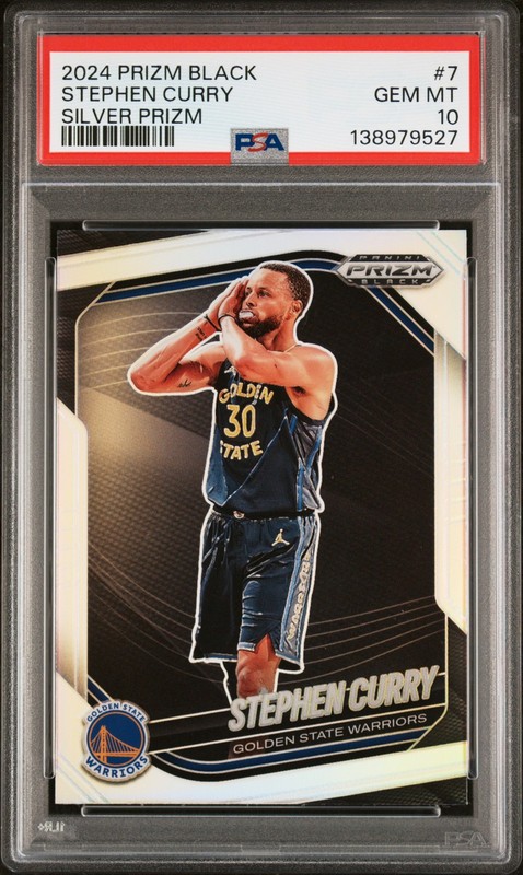 2024 PANINI PRIZM BLACK SILVER PRIZM #7 STEPHEN CURRY PSA 10