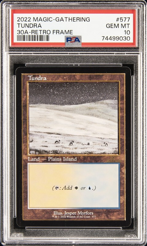 2022 MAGIC THE GATHERING 30TH ANNIVERSARY EDITION RETRO FRAME #577 TUNDRA PSA 10