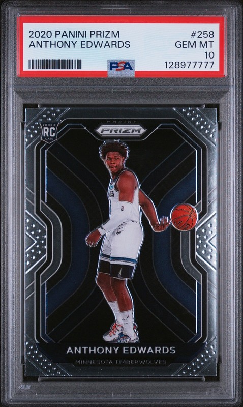 2020 PANINI PRIZM #258 ANTHONY EDWARDS PSA 10