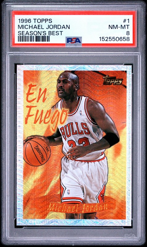 1996 TOPPS SEASON'S BEST #1 MICHAEL JORDAN PSA 8