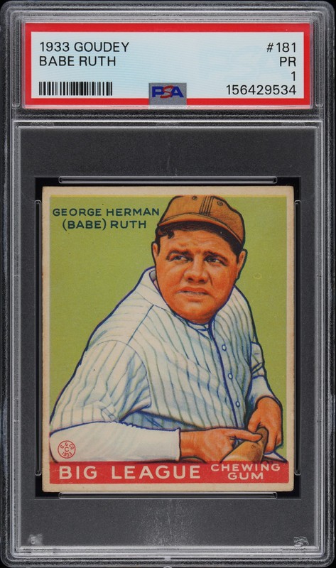 1933 GOUDEY #181 BABE RUTH PSA 1