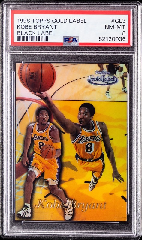 1998 TOPPS GOLD LABEL BLACK LABEL #GL3 KOBE BRYANT PSA 8