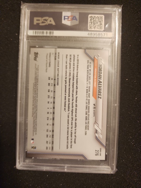 2020 Topps Yordan Alvarez All-Star Rookie #276 PSA 10 view 2