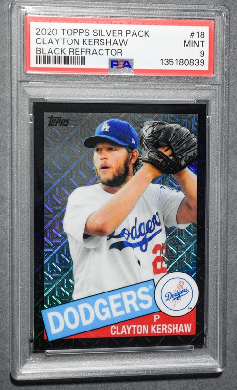 2020 Topps Silver Pack #85C-18 Clayton Kershaw Black Refractor /99 PSA 9 Dodgers