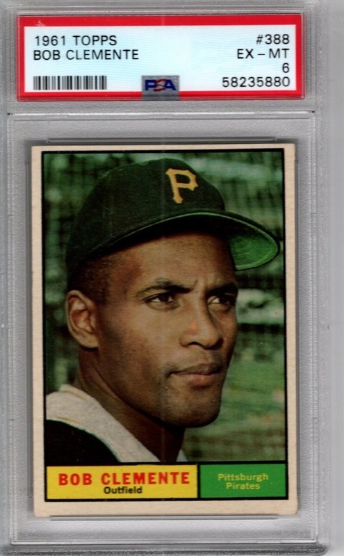 1961 Topps  #388 Bob Roberto Clemente    - PSA 6