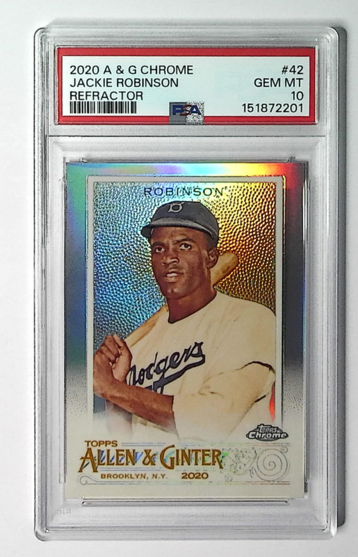 2020 Topps Allen & Ginter Chrome Jackie Robinson #42 Refractor PSA 10 POP 2