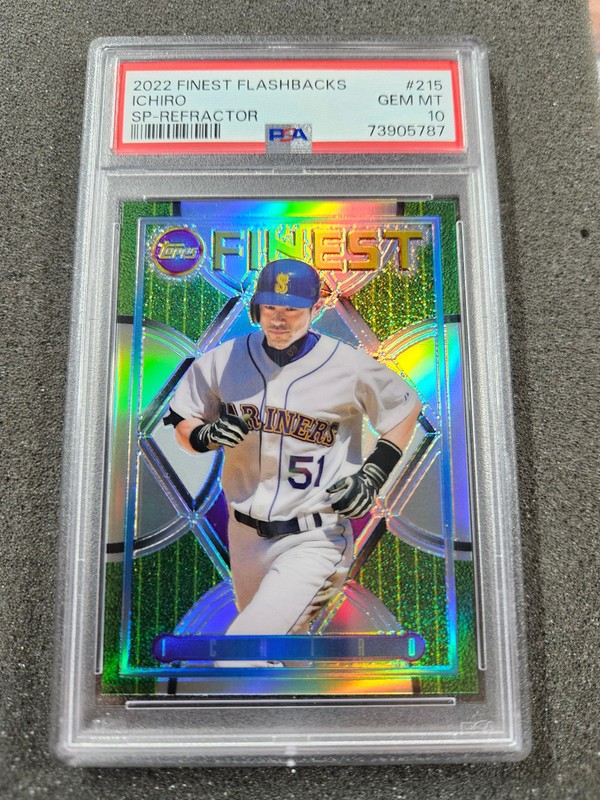 🌟 2022 Topps Finest Flashbacks SP REFRACTOR Ichiro Suzuki PSA 10 Mariners #215