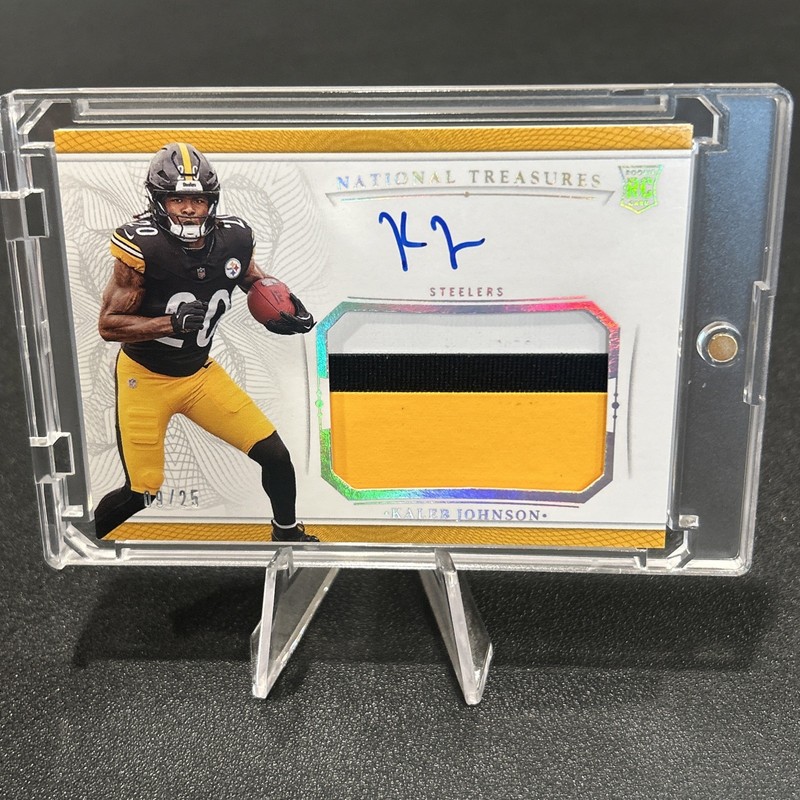 2025 Panini National Treasures - Rookie Patch Auto Kaleb Johnson /25