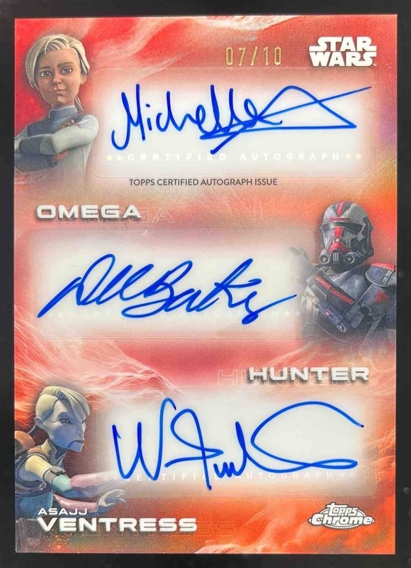 2025 Topps Chrome Star Wars Futterman/Ang/Dee Bradley Baker Trio Auto /10